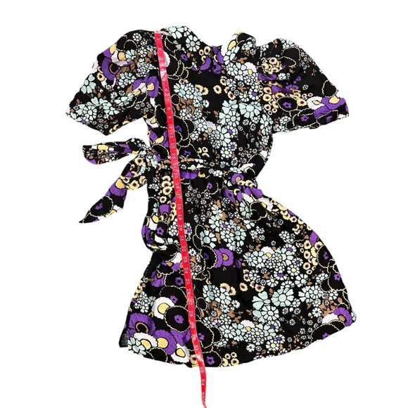 Ted Baker Saskiie Black Floral Mini Dress Size US 4 - Picture 4 of 11